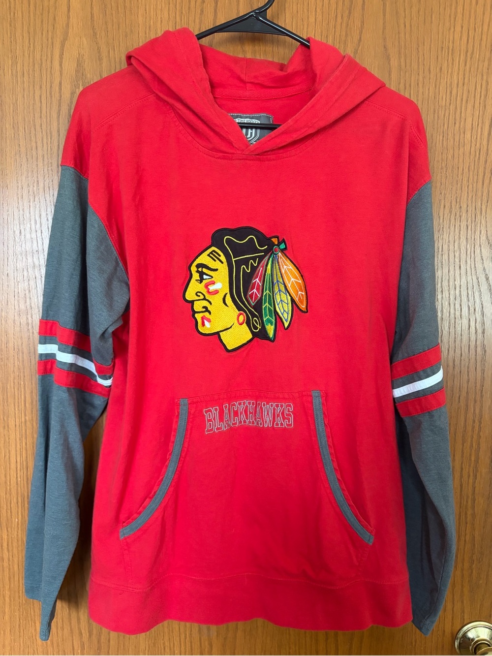 Chicago Blackhawks Old Time Hockey Red & Gray Pullover Hoodie